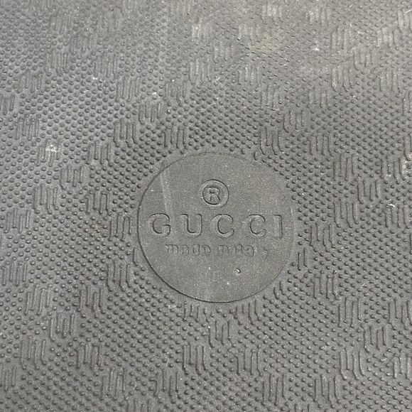 Gucci Unisex Black White Open Toe Flat Slip On Slide Sandals Authentic - Picture 6 of 10